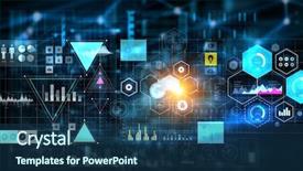  Presentation with futuristic - Amazing PPT theme having innovative technology background mixed media backdrop and a ocean colored foreground