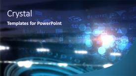  Presentation with media - Theme with innovative-technology-background-mixed-media background and a navy blue colored foreground