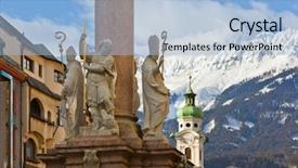  Presentation with statue of justice lady justice - Cool new PPT theme with innsbruck austria - architecture background backdrop and a light blue colored foreground