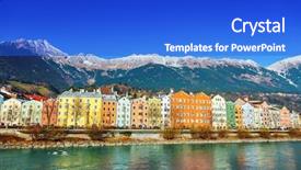  Presentation with cityscape - Presentation theme having innsbruck cityscape austria background and a cobalt blue colored foreground