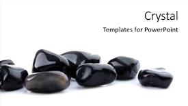  Presentation with pile - Presentation design featuring inorganic - black onyx pile isolated background and a white colored foreground