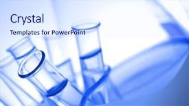  Presentation with glassware - Colorful theme enhanced with inorganic - chemical glassware backdrop and a sky blue colored foreground