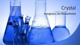  Presentation with chemical - Presentation enhanced with inorganic - chemical glassware background and a light blue colored foreground