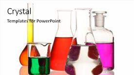  Presentation with glassware - Slides having inorganic - laboratory glassware with various colored background and a white colored foreground
