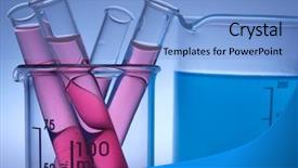  Presentation with glassware - Audience pleasing presentation theme consisting of inorganic - laboratory glassware backdrop and a light blue colored foreground