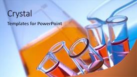  Presentation with glassware - Cool new presentation with inorganic - laboratory glassware backdrop and a light blue colored foreground