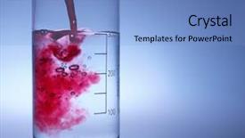  Presentation with glassware - Beautiful presentation theme featuring inorganic - laboratory glassware backdrop and a light blue colored foreground