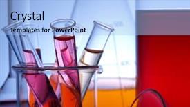  Presentation with glassware - Audience pleasing presentation theme consisting of inorganic - laboratory glassware backdrop and a light blue colored foreground
