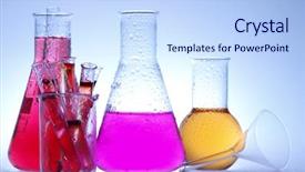  Presentation with laboratory bacteri - PPT theme featuring inorganic - laboratory glassware background and a  colored foreground