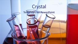  Presentation with glassware - Colorful PPT theme enhanced with inorganic - laboratory glassware backdrop and a sky blue colored foreground