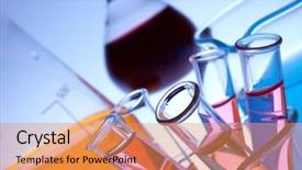  Presentation with glassware - Slides enhanced with inorganic - laboratory glassware background and a coral colored foreground