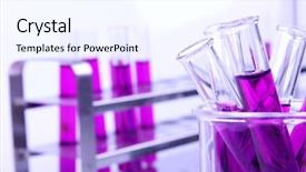  Presentation with vials - Audience pleasing slide deck consisting of inorganic - laboratory vials with samples backdrop and a sky blue colored foreground