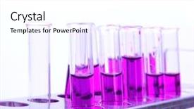  Presentation with vials - PPT theme featuring newly laid clay tiled roof background and a coral colored foreground