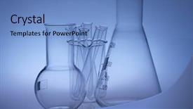  Presentation with glassware - PPT theme consisting of inorganic chemistry - laboratory glassware background and a  colored foreground