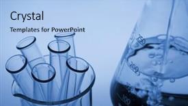  Presentation with inorganic chemistry - Presentation having inorganic chemistry - laboratory glassware background and a  colored foreground