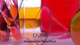  Presentation with inorganic chemistry - Presentation featuring inorganic chemistry - laboratory glassware background and a red colored foreground