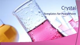  Presentation with glassware - Audience pleasing presentation consisting of inorganic chemistry - laboratory glassware backdrop and a  colored foreground