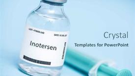  Presentation with hereditary - Presentation featuring inotersen-medication-used-to-treat background and a sky blue colored foreground