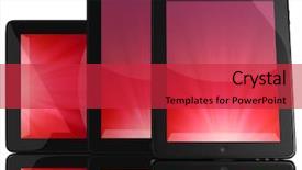  Presentation with computers - PPT theme with inovation - group of tablet computers isolated background and a red colored foreground
