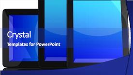  Presentation with my panorama on computer screen - Presentation having inovation - group of tablet computers background and a  colored foreground