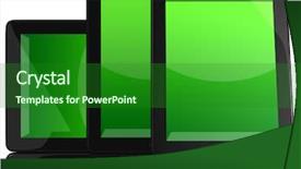  Presentation with green screen - PPT theme having inovation - group of tablet computers background and a  colored foreground