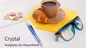 Presentation with croissant - Theme consisting of inpirational - coffee with croissant background and a white colored foreground