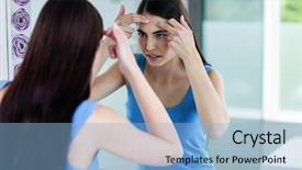  Presentation with pregnant woman cleaning - Audience pleasing slide deck consisting of inpurity - unhappy woman with skin irritation backdrop and a  colored foreground