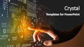  Presentation with finger - Beautiful presentation theme featuring female finger touching a beam backdrop and a dark gray colored foreground