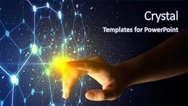  Presentation with finger - Slide deck featuring female finger touching a beam background and a wine colored foreground