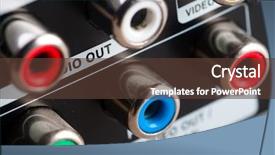  Presentation with input - Colorful slide deck enhanced with input jacks with cable backdrop and a tawny brown colored foreground