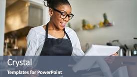  Presentation with pos - Presentation theme enhanced with input orders at restaurant background and a ocean colored foreground