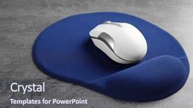  Presentation with input - Cool new PPT layouts with input surface - blank mat and wireless mouse backdrop and a navy blue colored foreground