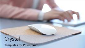  Presentation with computer keyboard and mouse - Amazing slide deck having input surface - pad with computer mouse backdrop and a light blue colored foreground
