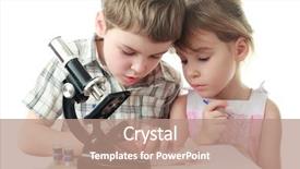  Presentation with diagram - Cool new theme with inquisitive - curious little boy and girl backdrop and a coral colored foreground