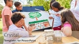  Presentation with botany - Slides consisting of inquisitive-children-in-the-summer background and a lemonade colored foreground