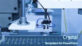  Presentation with robot arm - Cool new presentation theme with ins navigation computer vision - robot arm in a factory backdrop and a ocean colored foreground