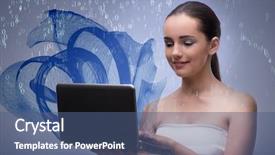  Presentation with futuristic - Beautiful theme featuring ins navigation computer vision - woman with laptop in futuristic backdrop and a  colored foreground