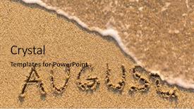  Presentation with august - Presentation theme with inscription august on a gentle background and a coral colored foreground