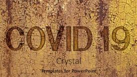  Presentation with covid coronavirus - Audience pleasing PPT theme consisting of inscription-covid-on-a-rusty backdrop and a coral colored foreground