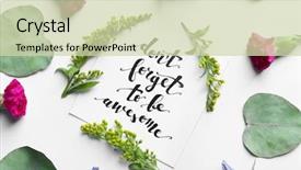  Presentation with awesome - Audience pleasing presentation theme consisting of inscription don't forget backdrop and a soft green colored foreground
