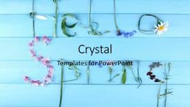  Presentation with spring - Slide set having inscription hello spring from leaves background and a arctic colored foreground