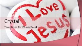  Presentation with jesus love - PPT theme with inscription i love jesus background and a coral colored foreground