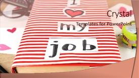  Presentation with job hazard - Presentation theme with inscription i love my job background and a lemonade colored foreground