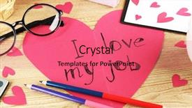  Presentation with loving hearts love heart candy - Audience pleasing presentation theme consisting of inscription i love my job backdrop and a coral colored foreground