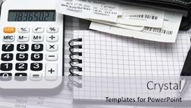  Presentation with financial analysis - Amazing slide set having inscription-in-russian-fiscal-receipt backdrop and a light gray colored foreground