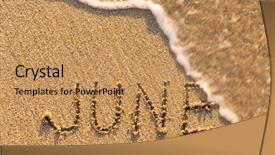  Presentation with june - Slides consisting of wave months of the year background and a coral colored foreground