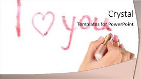  Presentation with lipstick - Beautiful PPT layouts featuring inscription lipstick on mirror backdrop and a white colored foreground