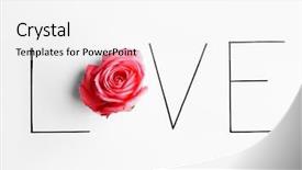  Presentation with pink rose - PPT layouts consisting of inscription love with pink rose background and a  colored foreground