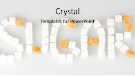  Presentation with sugar cubes - Theme with inscription lumps of sugar background and a light gray colored foreground
