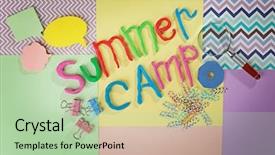  Presentation with summer camp - Amazing presentation design having inscription summer camp made backdrop and a mint green colored foreground
